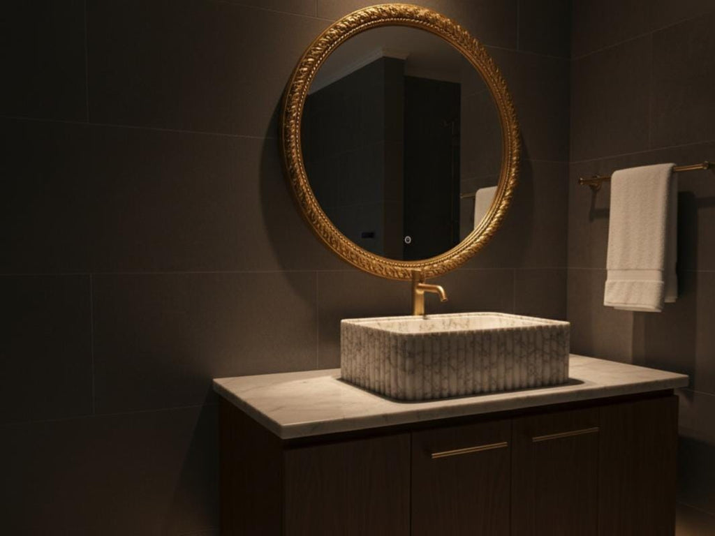 Handcarved Calacatta Viola Marble Sink - Bathroom Washbasin