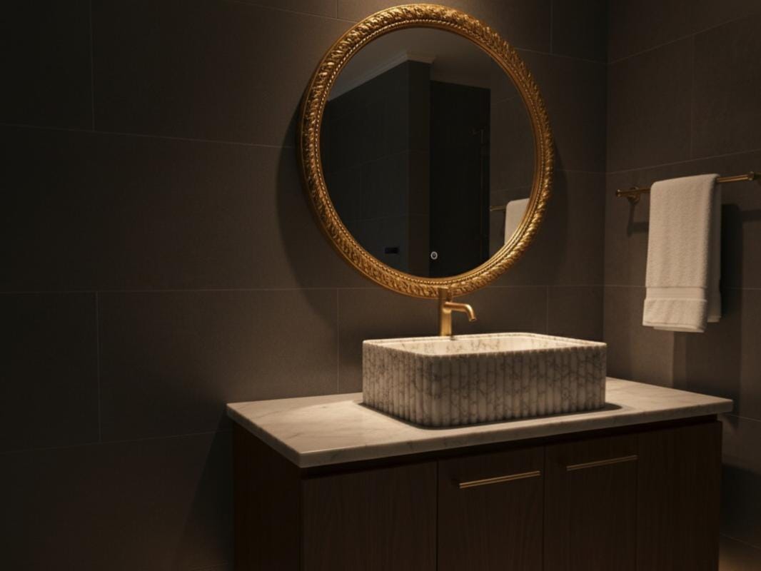Handcarved Calacatta Viola Marble Sink - Bathroom Washbasin