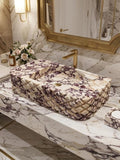 Luxury Pineapple Model Calacatta Viola Marble Vanity Sink - Bathroom Washbasin