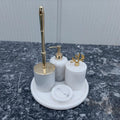 Handcrafted White Marble Bathroom Set