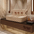 Handcarved Travertine Marble Sink, Countertop Basin, Natural Stone Washbasin